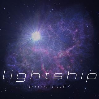 An image of stars and galaxies with an ultrabright lightsource and enneract - lightship.