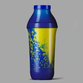 a bottle in Ukranian colors